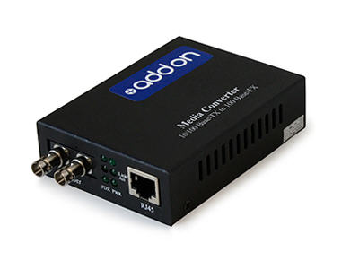 100Mbs 1 RJ-45 to 1 ST Media Converter - Fiber media converter - Fast Ethernet - 100Base-FX 100Base-TX - RJ-45 / ST multi-mode - up to 1.2 miles - 1310 nm