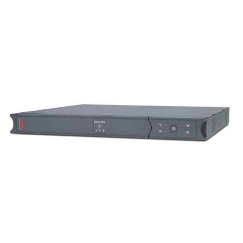 Smart-UPS SC 450VA - UPS (rack-mountable) - AC 230 V - 280 Watt - 450 VA - RS-232 - output connectors: 4 - 1U - gray - for P/N: AR106SH6 AR109SH6 AR112SH6 AR3006 AR3006SP AR3103 AR3103SP AR3106 AR3106SP