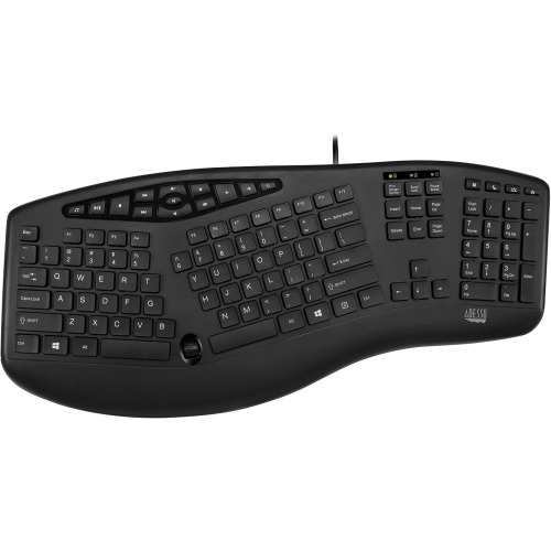 SLIM MULTIMEDIA USB ERGONOMIC DESKTOP KEYBOARD WITH LOW PROFILE CHICLET