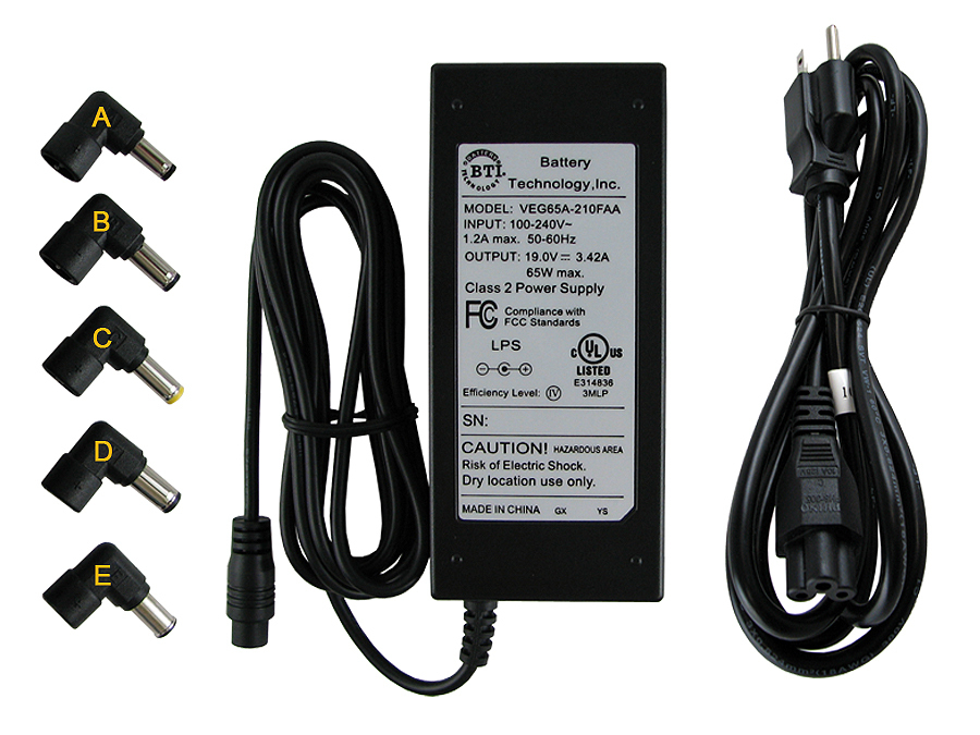 65W UNIVERSAL AC ADAPTER FOR VARIOUS ACER ASUS COMPAQ FUJITSU GATEWAY HP S