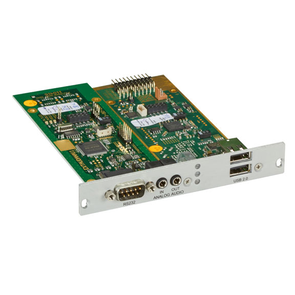 MODULAR KVM EXTENDER RECEIVER EXPANSION CARD - ANALOG AUDIO RS232 EMBEDDED USB