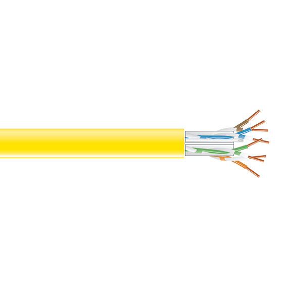 CAT6A 650-MHZ SOLID ETHERNET CABLE - UNSHIELDED (UTP)  CMP PLENUM YELLOW