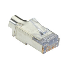 CAT6 EZ RJ45 MODULAR PLUG CONNECTOR FOR ROUND SOLID/STRANDED WIRE - SHIELDED TA