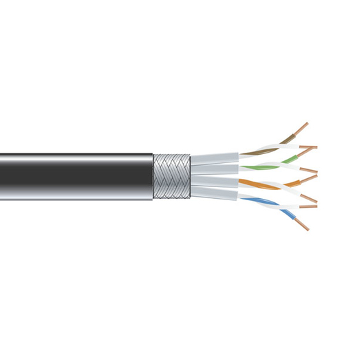 CAT6 250MHZ STRANDED CABLE SC/FTP CMR BLACK