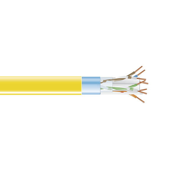 1000FT BULK CAT6 YELLOW PVC SHIELDED SLD CABL F/UTP 400MHZ