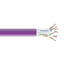 1000-FT VIOLET CAT6 SOLID CABLE 550MHZ UTP CMR PULL BOX