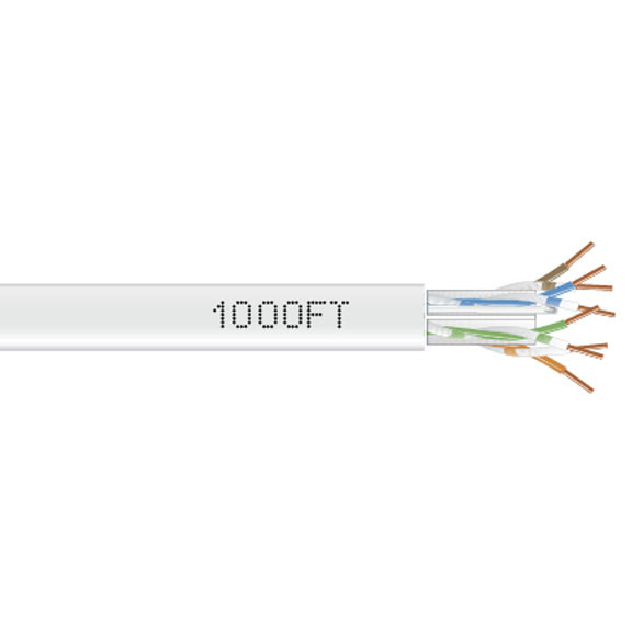 CAT6 550-MHZ SOLID ETHERNET CABLE - UNSHIELDED (UTP)  CMR PVC WHITE 1000-