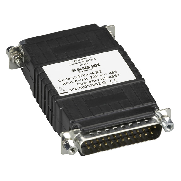 Box Async RS-232 to RS-485 Interface Converter DB25 Male to DB25 Male - 1 x DB-25 Male Serial - 1 x DB-25 Male Serial