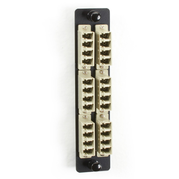 HIGH-DENSITY MULTIMODE FIBER ADAPTER PANEL - CERAMIC SLEEVE (12) LC DUPLEX BEI