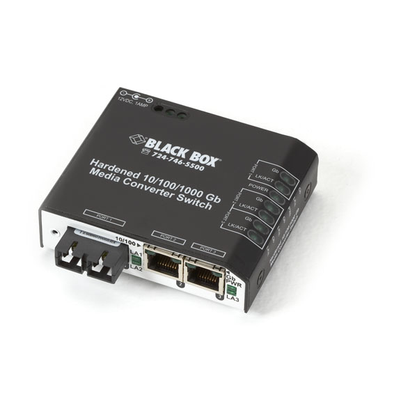 HARDENED MEDIA CONVERTER SWITCH 10-/100-/1000-COPPER TO 1000-MBPS