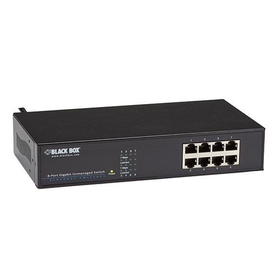 GIGABIT ETHERNET (1000-MBPS) SWITCH - (8) 10/100/1000-MBPS COPPER RJ45 RACKMOUN