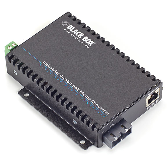 GIGABIT ETHERNET INDUSTRIAL POE MEDIA CONVERTER - 10/100/1000-MBPS COPPER TO 100