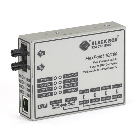 FAST ETHERNET (100-MBPS) MEDIA CONVERTER - 10/100-MBPS COPPER TO 100-MBPS MULTIM