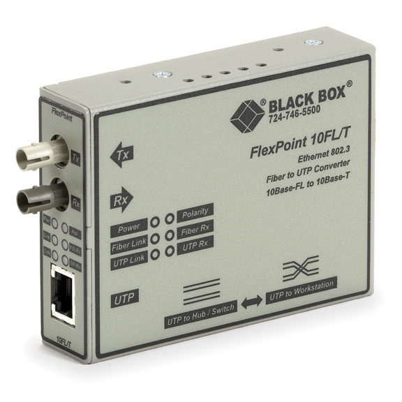 ETHERNET (10-MBPS) MEDIA CONVERTER - 10-MBPS COPPER TO 10-MBPS MULTIMODE FIBER