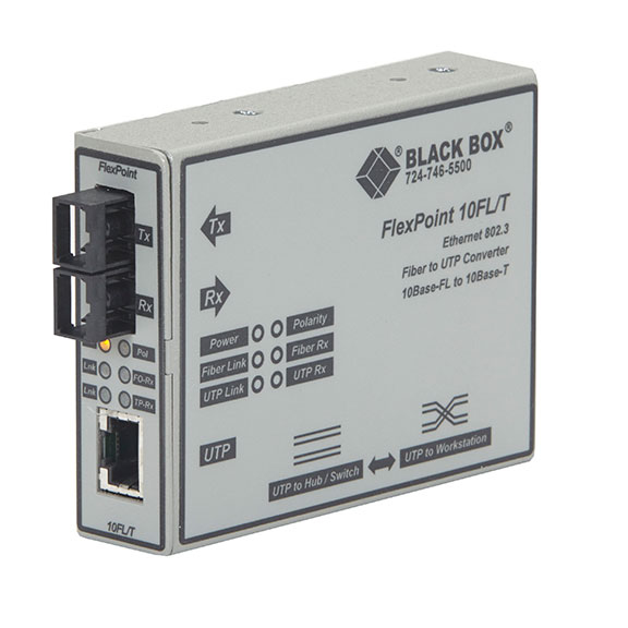 FLEXPOINT 10FL/T CONVERTS 10BAS E-T RJ45 TO 10B F