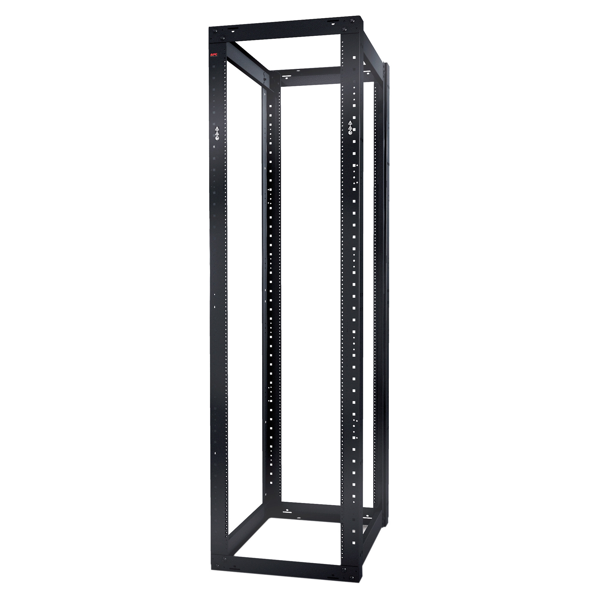 Schneider Electric NetShelter 4 Post Open Frame Rack 44U #12-24 Threaded Holes - 19 inch 44U Wide Floor Standing - Black - 2004.20 lb x Static/Stationary Weight Capacity