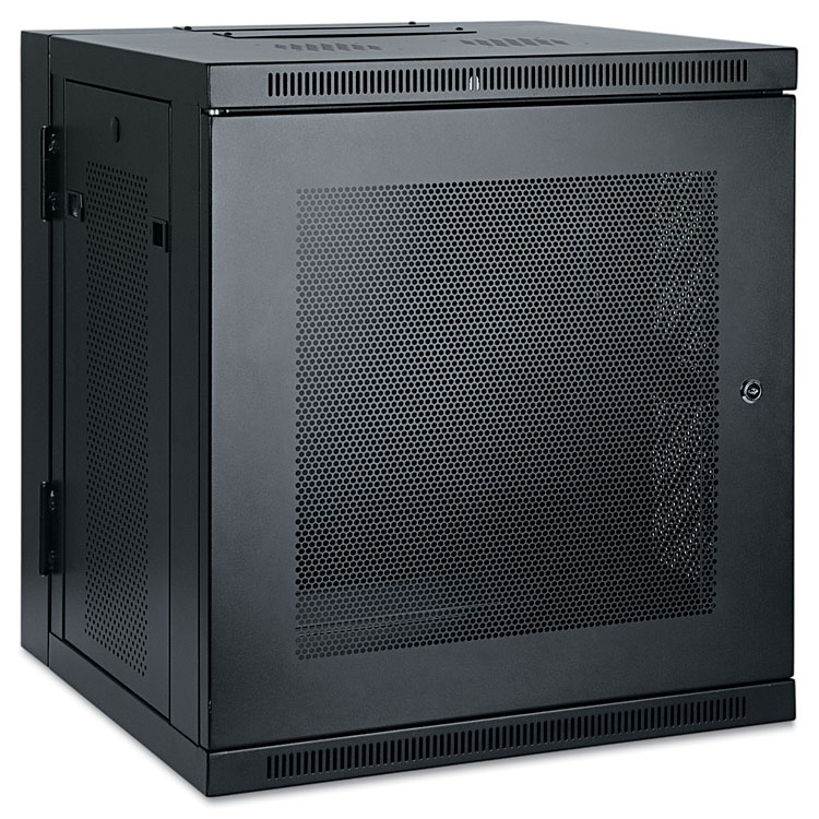 12U Wall Mount Rack Enclosure Server Cabinet Hinged Doors/Sides - Wall mount cabinet - black - 12U - 19 inch