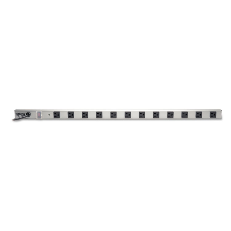 Surge Protector Power Strip 120V 12 outlet 15 feet cord 36 inch Length - Surge protector - 15 A - AC 120 V - 1800 Watt - output connectors: 12 - 15 ft - attractive gray