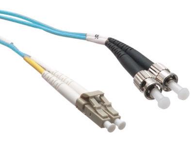 LC/ST MMF DUPLEX OM3 10G 50/125 FIBER OPTIC CABLE