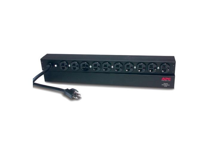 Basic Rack-Mount PDU - Power distribution strip ( rack-mountable ) - AC 120 V - 2.4 kW - input: NEMA 5-20 - output connectors: 10 ( NEMA 5-20 ) - 1U - 19 inch - 12 ft - black - for P/N: AR3100 SU2200RMXL3U-TU SUM3000RMXL2U SUM3000RMXL2U-TU SURTA3000XL