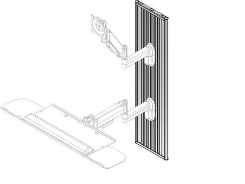 Wall Mount Track for Flat Panel Display - 25 lb Load Capacity - Black