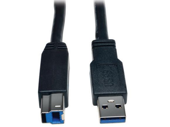 Lite USB 3.0 SuperSpeed Active Repeater Cable (AB M/M) 25-ft. - USB for Printer - 25 ft - 1 x Type A Male USB - 1 x Type B Male USB - Black