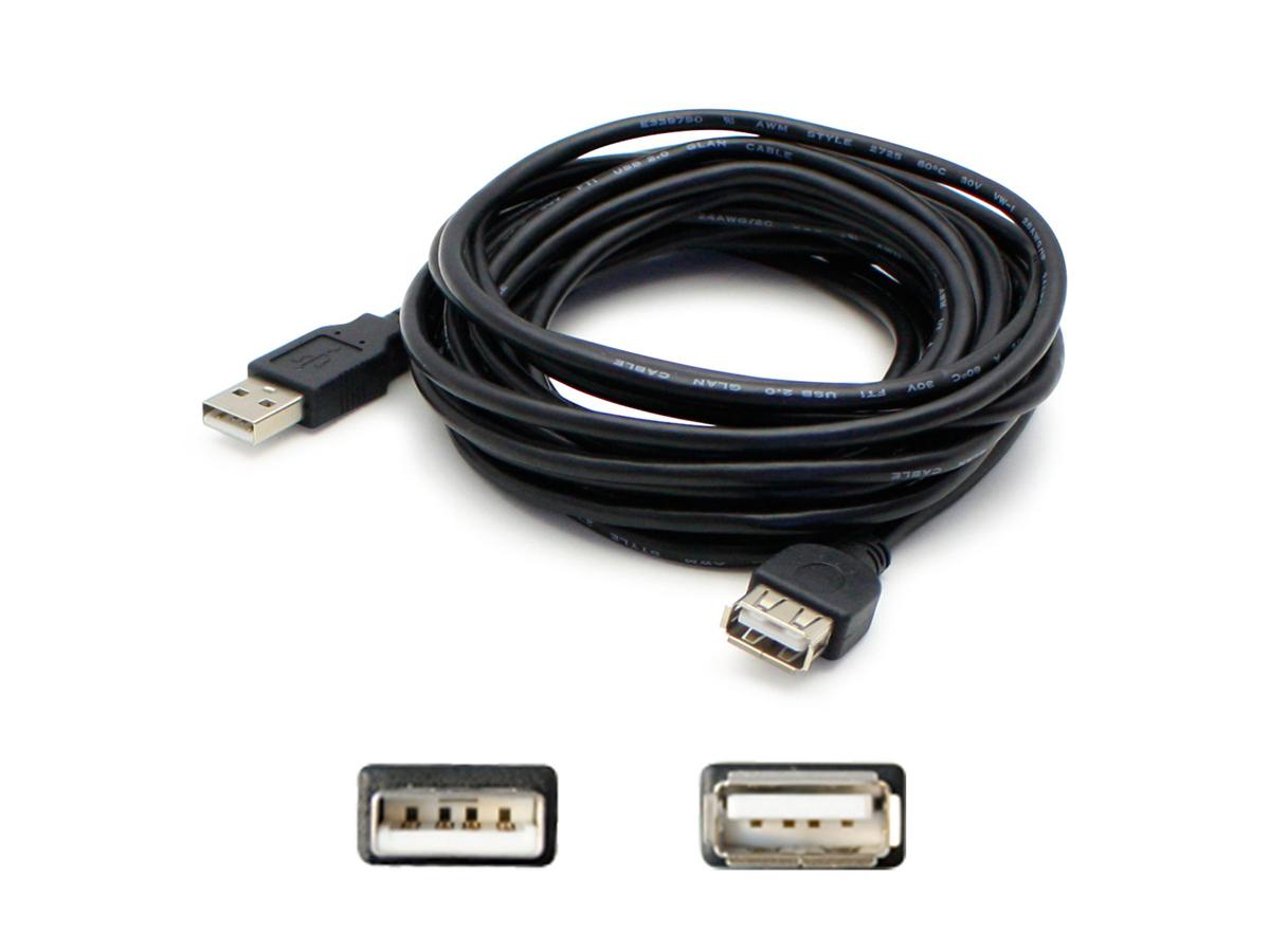 4.57m (15.00ft) USB 2.0 (A) Male to Female Black Active Extension Cable - 100% compatible with select devices.