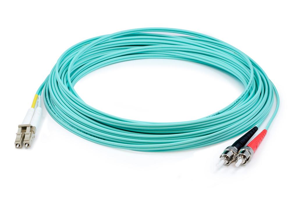 Fiber Optic Duplex Patch Network Cable - Fiber Optic for Network Device Patch Panel Hub Switch Router Media Converter - 32.81 ft - 2 x LC Male Network - 2 x ST Male Network - Aqua