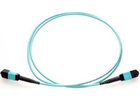 Network cable - MTP/MPO multi-mode (M) to MTP/MPO multi-mode (M) - 16.4 ft - fiber optic - 50 / 125 micron - OM4 - riser - aqua