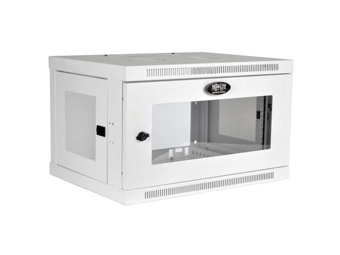 6U WALL MOUNT RACK ENCLOSURE SERVER CABINET WHITE with ACRYLIC GLASS DOOR