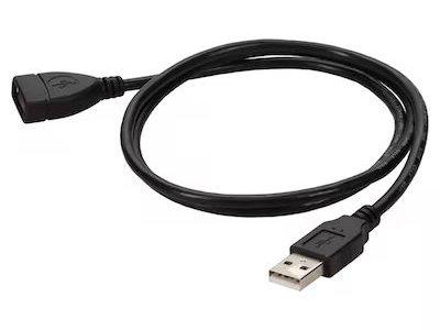 USB 2.0 A TO USB 2.0 A M TO F CABLE BLACK