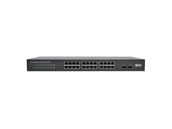 24-PORT 10/100/1000 MBPS 1U RACK-MOUNT/DESKTOP GIGABIT ETHERNET UNMANAGED SWITCH 2 GIGABIT SFP PORTS METAL HOUSING