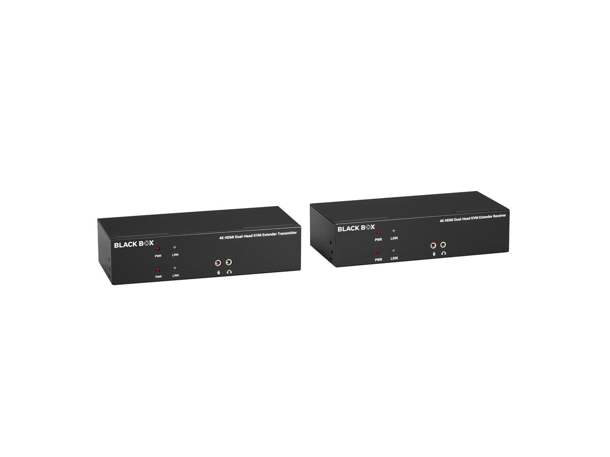 KVM EXTENDER KIT OVER CATX - DUAL-MONITOR HDMI 4K30 USB 2.0 AUDIO SERIAL LO