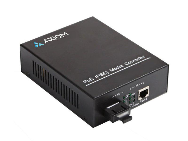 1GBS POE+ RJ45 TO 1000BASE-LX FIBER MEDIA CONVERTER -SMF SC 10KM 1310NM