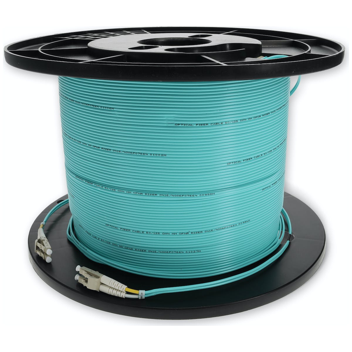 THIS IS AN 85M LC (MALE) TO LC (MALE) AQUA DUPLEX RISER-RATED FIBER PATCH CABLE.