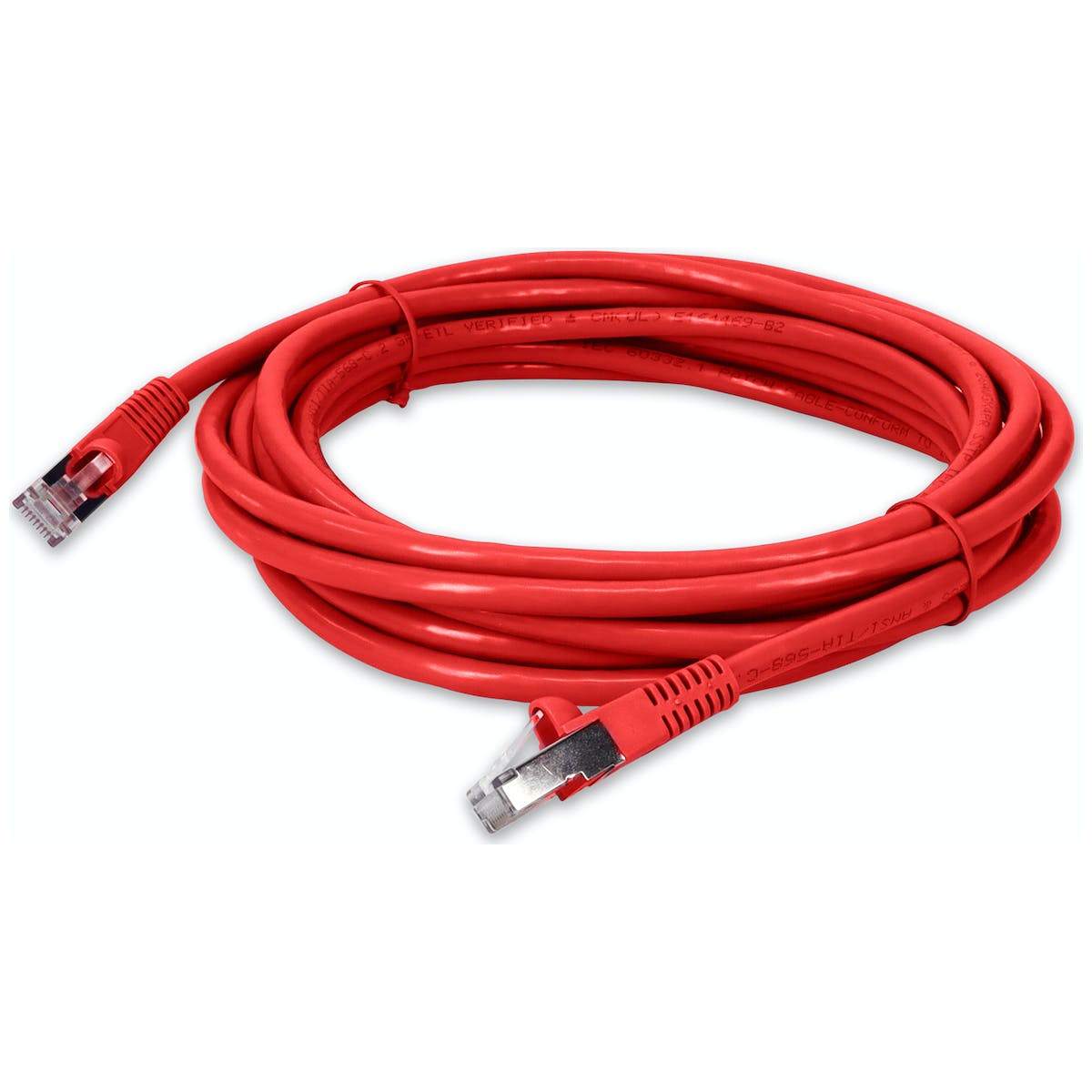 50FT RJ-45 (MALE) TO RJ-45 (MALE) SHIELDED STRAIGHT RED CAT6 STP COPPER PV