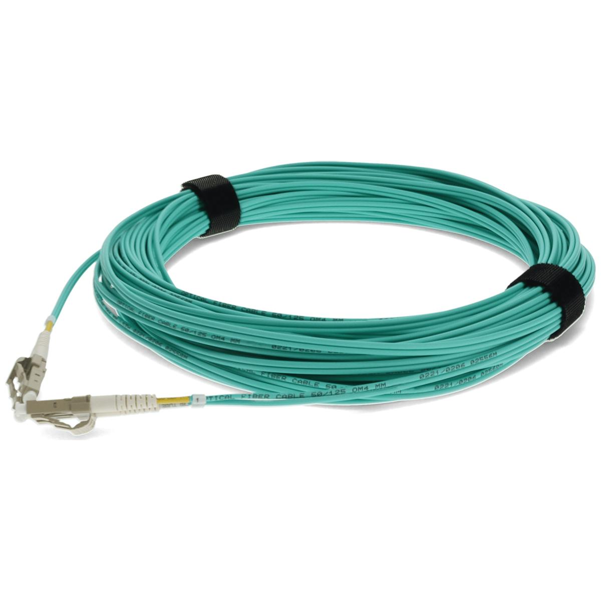 12.5M LC (MALE) TO LC (MALE) AQUA OM4 DUPLEX RISER-RATED FIBER PATCH CABLE