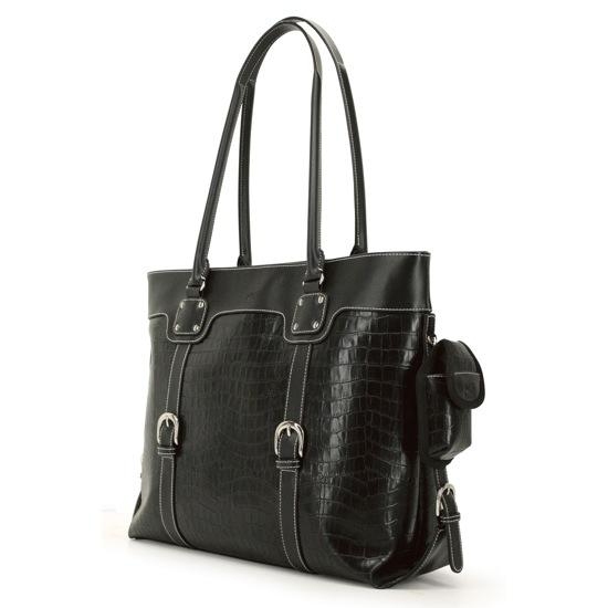 15.6 inch to 16 inch Signature Notebook Tote - Notebook carrying case - 15.6 inch - 16 inch - faux crocodile black