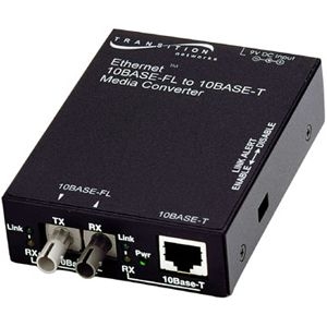 Networks Twisted Pair to Fiber Media Converter - 1 x RJ-45  1 x ST Duplex - 10Base-T 10Base-FL