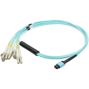 computer 5M LOMM OM3 MPO to 8XLC FANOUT Aqua Patch Cable - Fiber Optic for Network Device - 5m - 1 x MPO Female Network - 8 x LC Male Network - Aqua