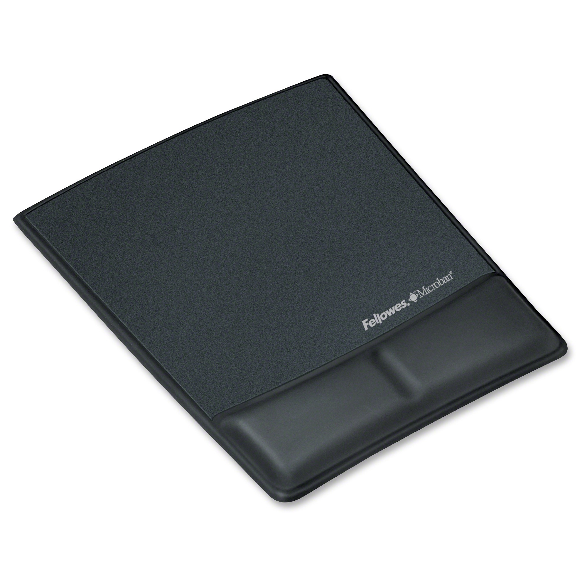 Mouse Pad / Wrist Support with Microban Protection - 9.9 inch x 8.3 inch x 0.9 inch - Black - Leatherette Memory Foam