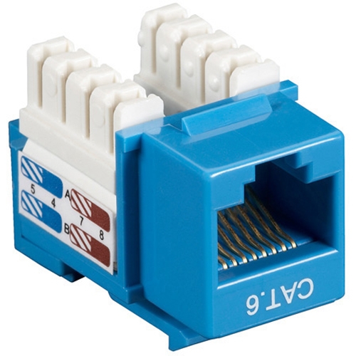 Box CAT6 Value Line Keystone Jack Blue 25-Pack - 25 Pack - 1 x RJ-45 Female - Gold-plated Contacts - Blue