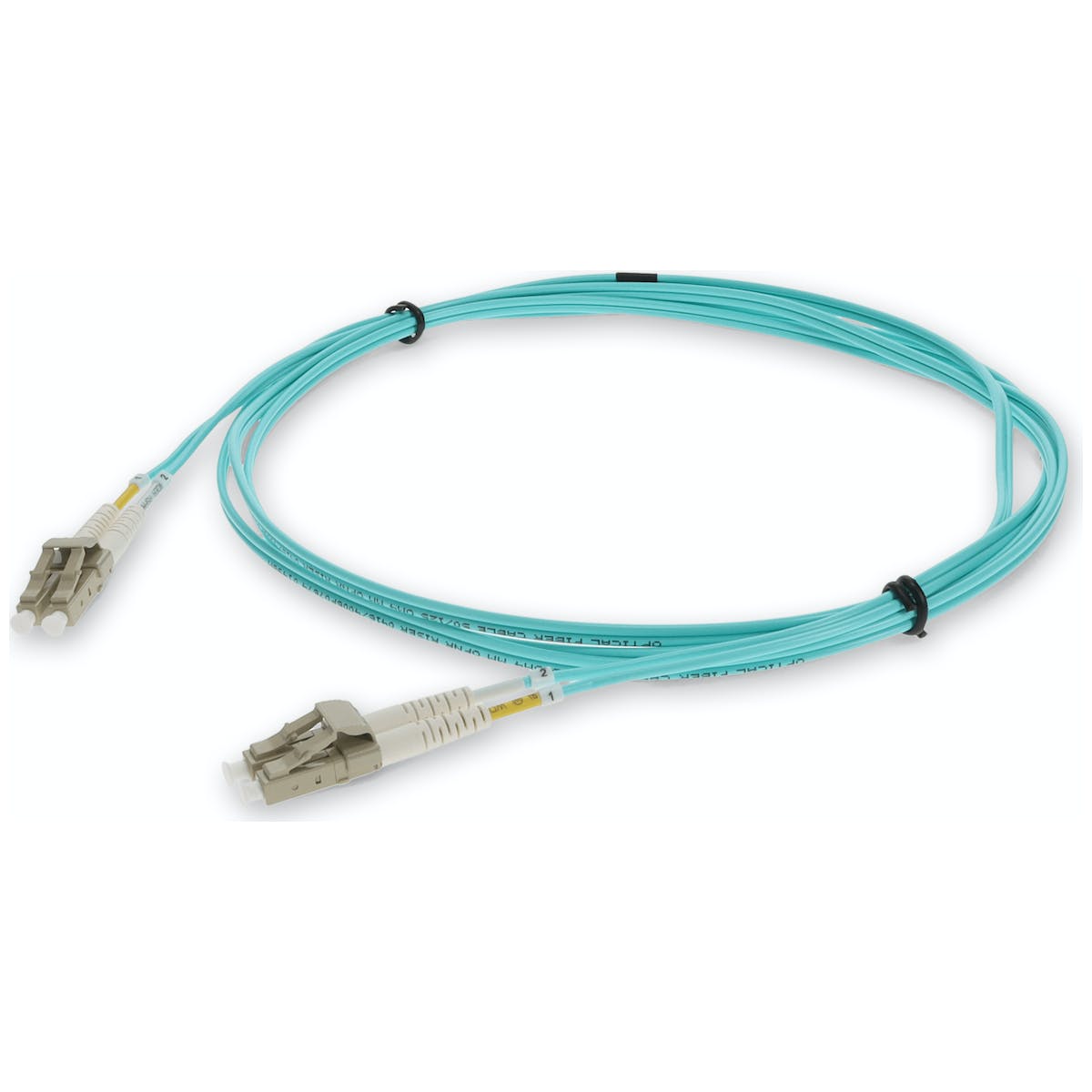 0.5M LC (MALE) TO LC (MALE) AQUA OM3 DUPLEX FIBER OFNR (RISER-RATED) PATCH