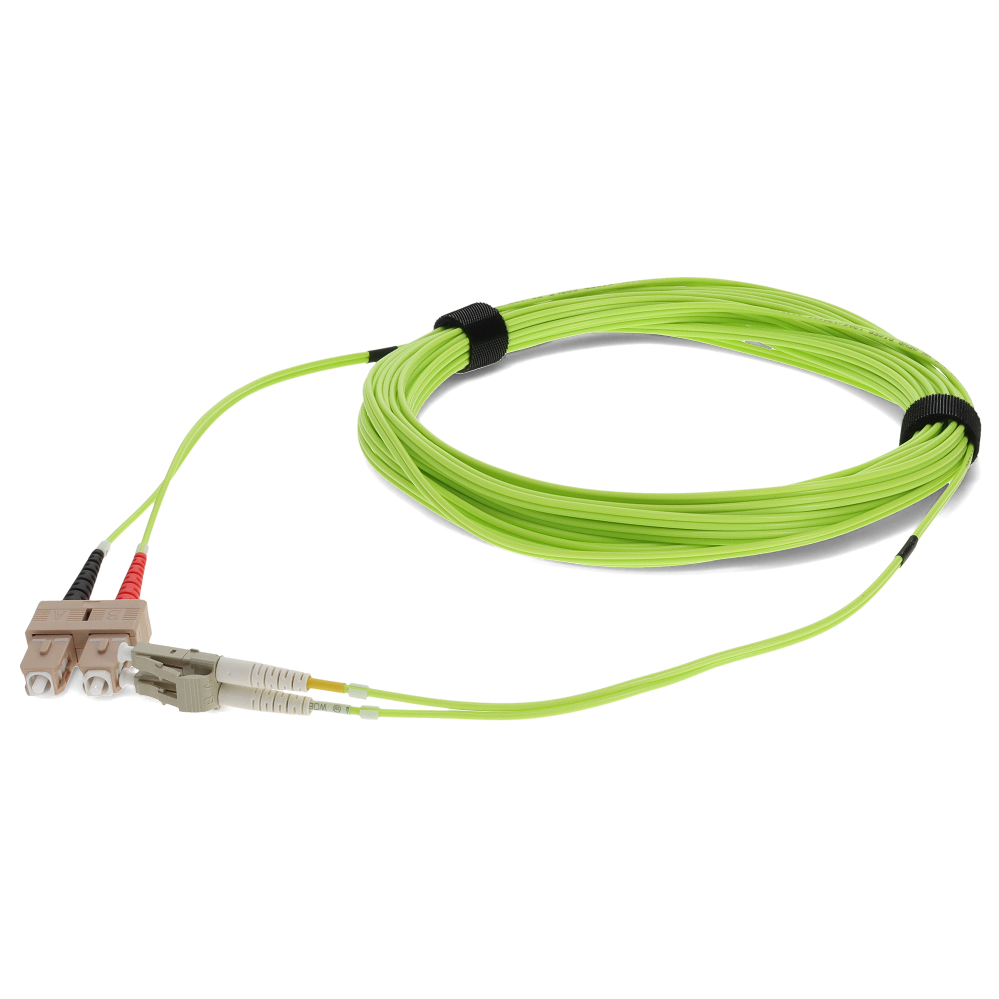 3M LC (MALE) TO SC (MALE) LIME GREEN OM5 DUPLEX FIBER PATCH CABLE