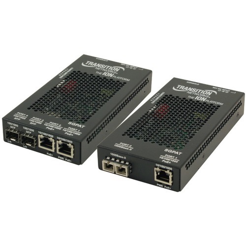 10/100/1000 POE+ RJ-45 TO OPEN DUAL SPEED SFP PORT MEDIA CONVERTER with -NA PS