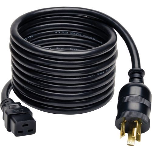 12ft Power Cord Cable L6-30P to C19 Heavy Duty 20A 12AWG 12 feet - Power cable - NEMA L6-30 (P) to IEC 60320 C19 (P) - AC 250 V - 12 ft - molded - black