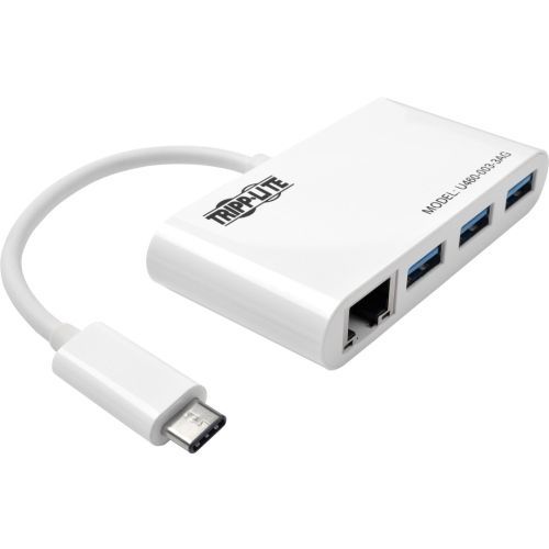 3-PORT USB-C TO USB-A HUB PORTABLE with GIGABIT ETHERNET PORT RJ45