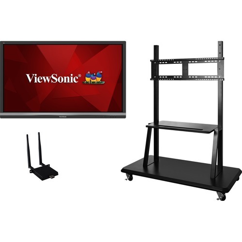 ViewBoard - 55 inch Diagonal Class LED-backlit LCD display - interactive - with built-in media player and touchscreen (multi touch) - 4K UHD (2160p) 3840 x 2160 - with ViewSonic LB-WIFI-001 Dual Band Wireless Module ViewSonic VB-STND-001 Mobile Trolley C