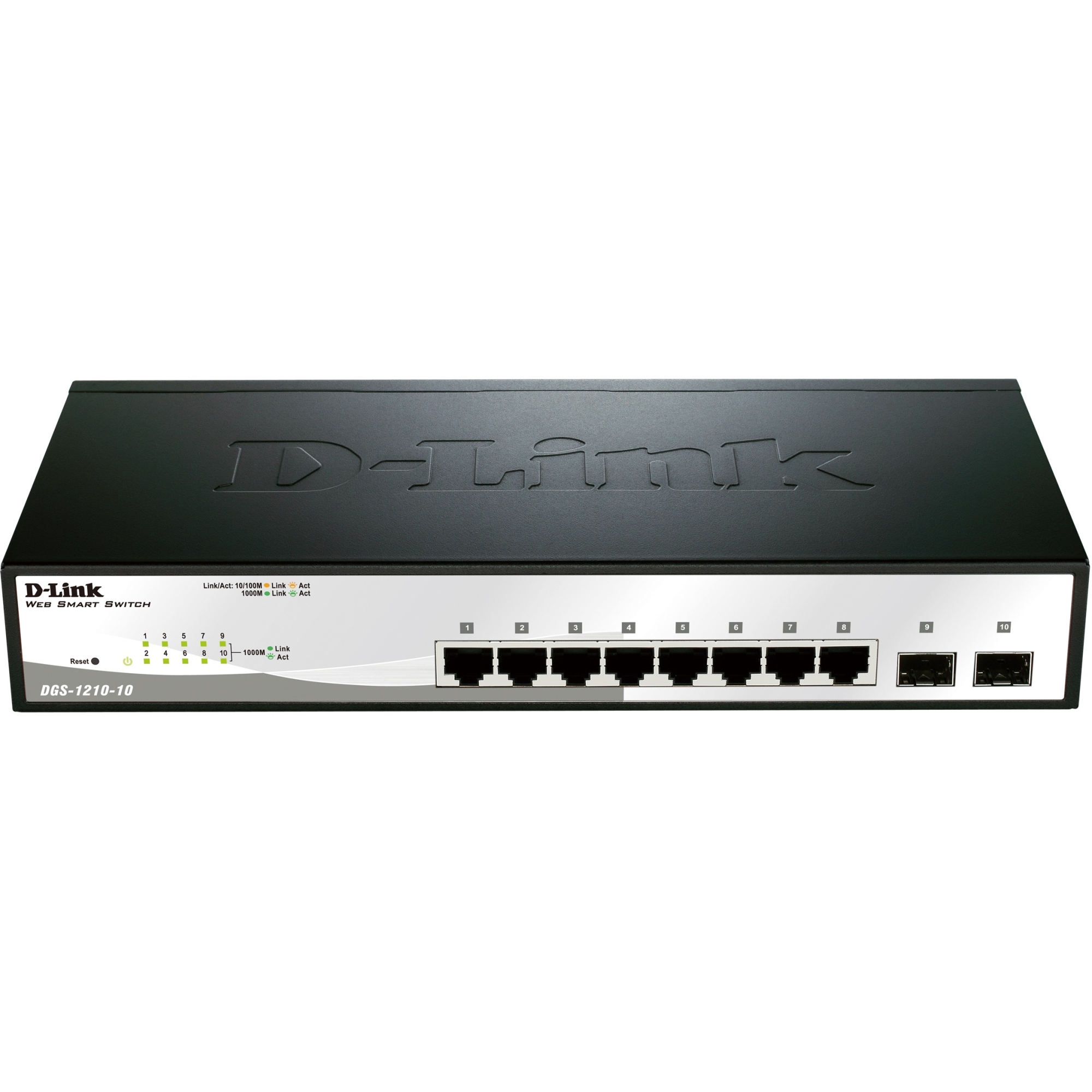 10-Port Gigabit Web Smart Switch Including 2 Gigabit SFP Ports - 8 Ports - Manageable - 2 x Expansion Slots - 10/100/1000Base-T - Uplink Port - 8 2 x Network Expansion Slot - Twisted Pair Optical Fiber - Gigabit Ethernet - 2 x SFP Slots - 3 Laye