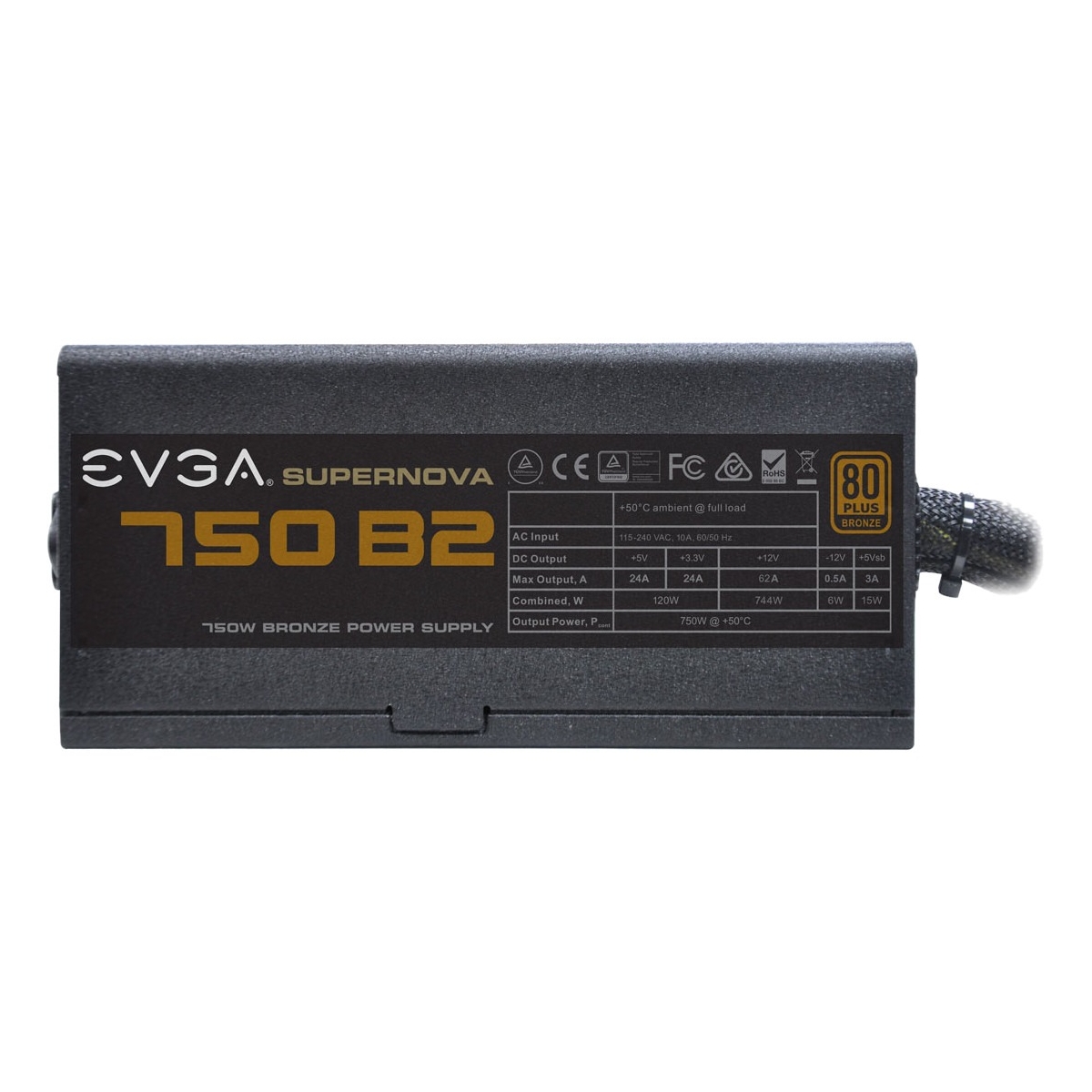 SuperNOVA 750 B2 Power Supply - 120 V AC 230 V AC Input Voltage - 3.3 V DC 5 V DC 12 V DC -12 V DC 5 V DC Output Voltage - 1 Fans - Internal - Modular - NVIDIA SLI Supported - 85% Efficiency - 750 W